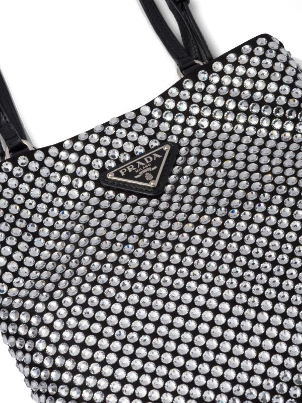 Prada crystal-embellished satin tote bag - Image 6
