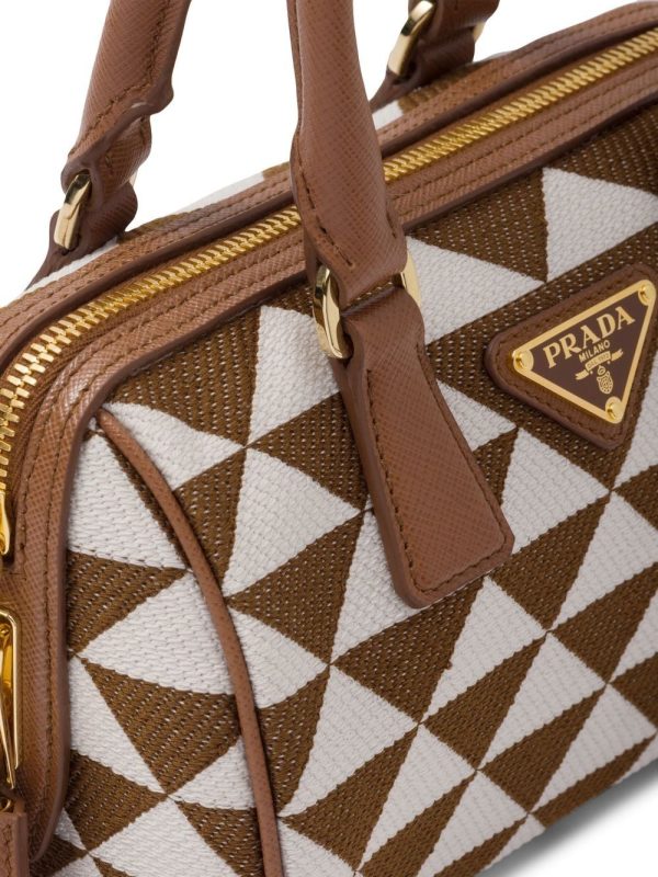 Prada Symbole embroidered top-handle bag - Image 6