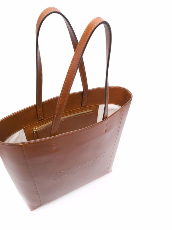 Gucci debossed leather tote - Image 6