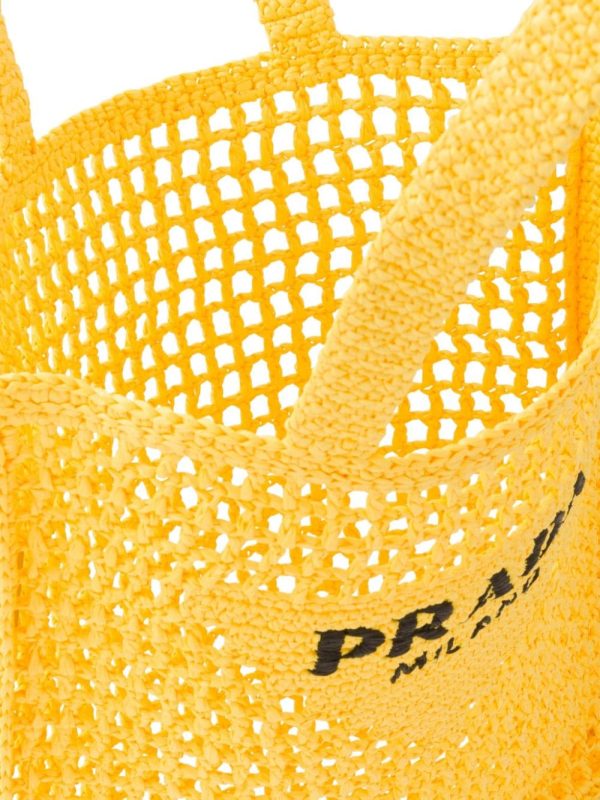 Prada woven-logo raffia tote bag - Image 6