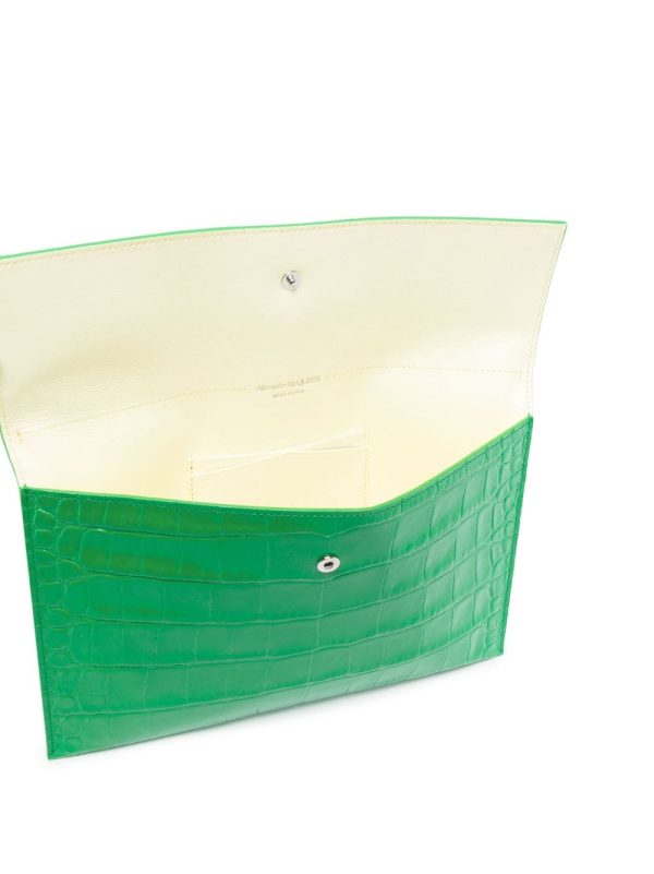 Alexander McQueen crocodile-embossed envelope clutch bag - Image 2