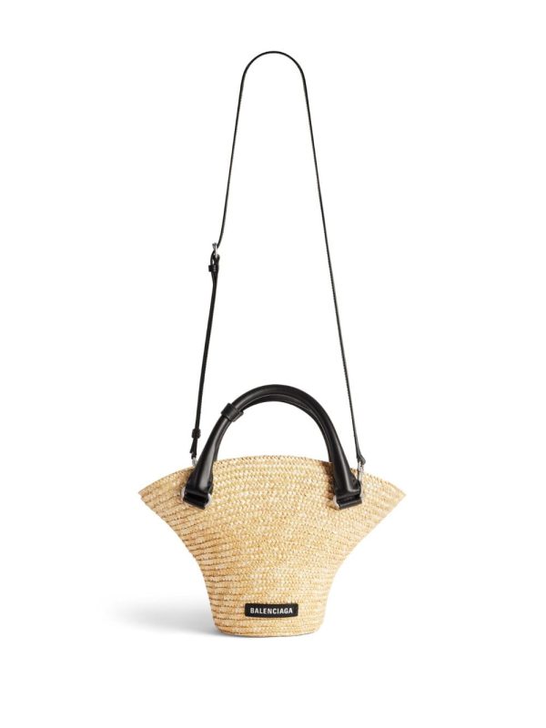 Balenciaga mini braided-raffia tote bag - Image 6