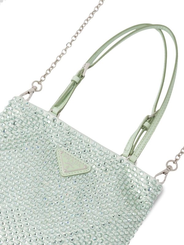 Prada crystal-embellished satin handbag - Image 6