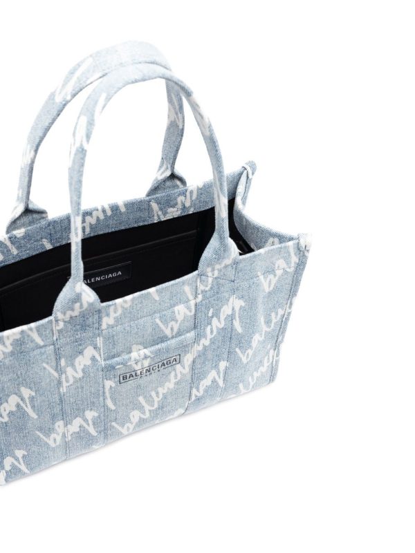 Balenciaga Hardware logo-print denim tote bag - Image 6