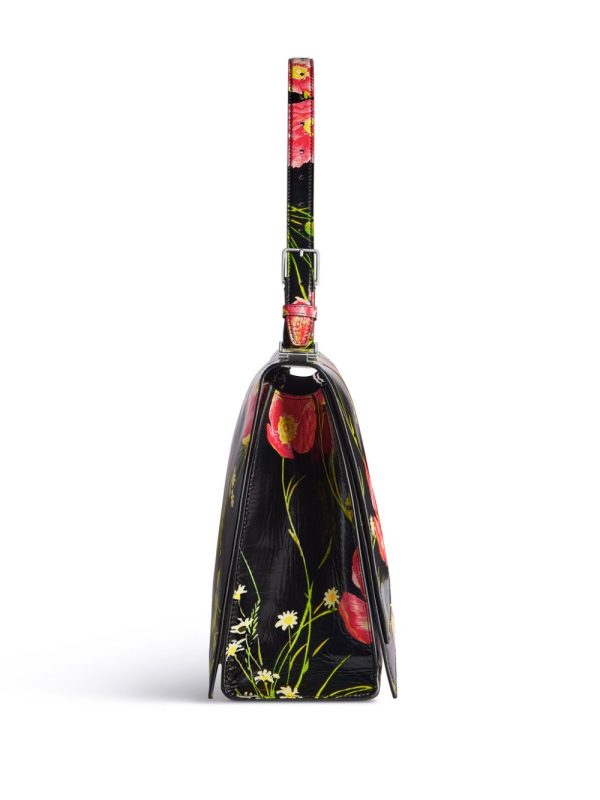 Balenciaga large Crush Sling floral-print shoulder bag - Image 6