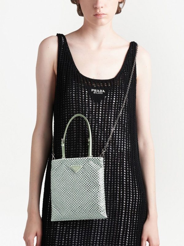 Prada crystal-embellished satin handbag - Image 7