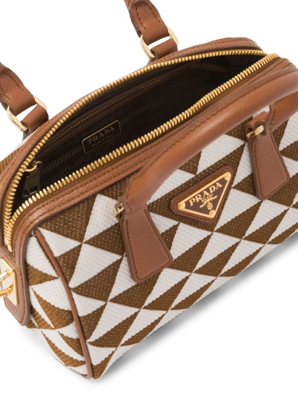 Prada Symbole embroidered top-handle bag - Image 7