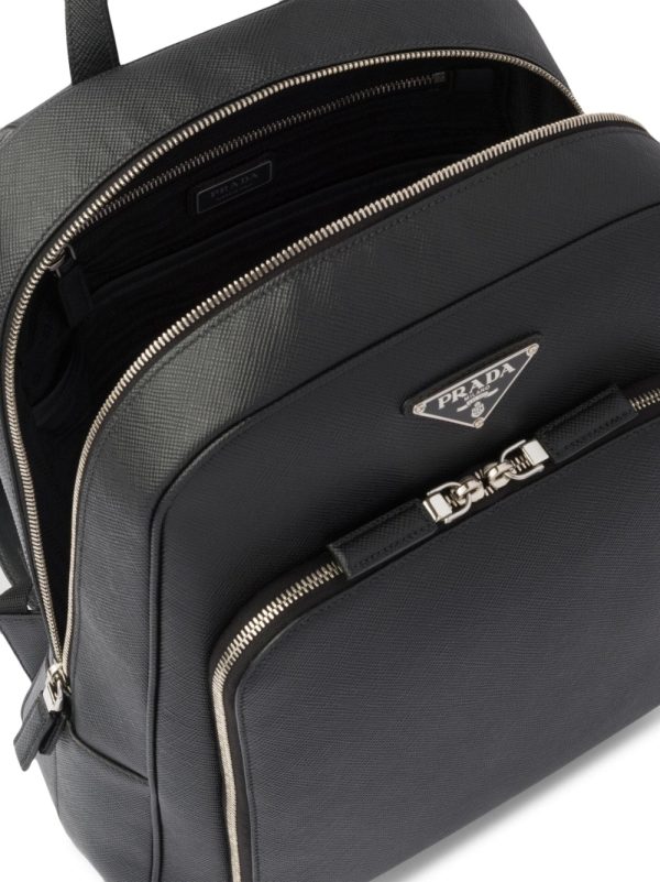 Prada Saffiano-leather triangle-logo backpack - Image 7