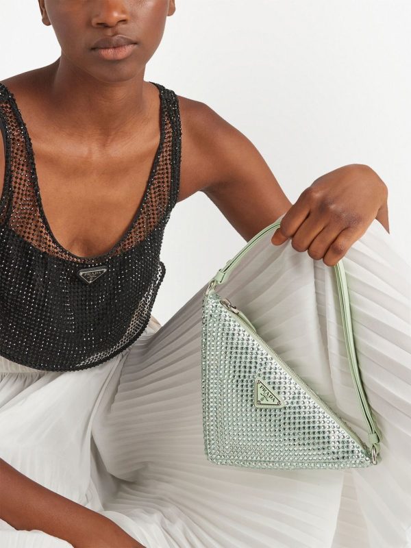 Prada Triangle crystal-embellished mini bag - Image 7