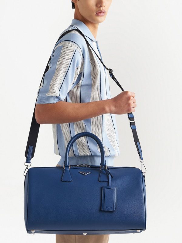 Prada leather logo-patch travel bag - Image 7