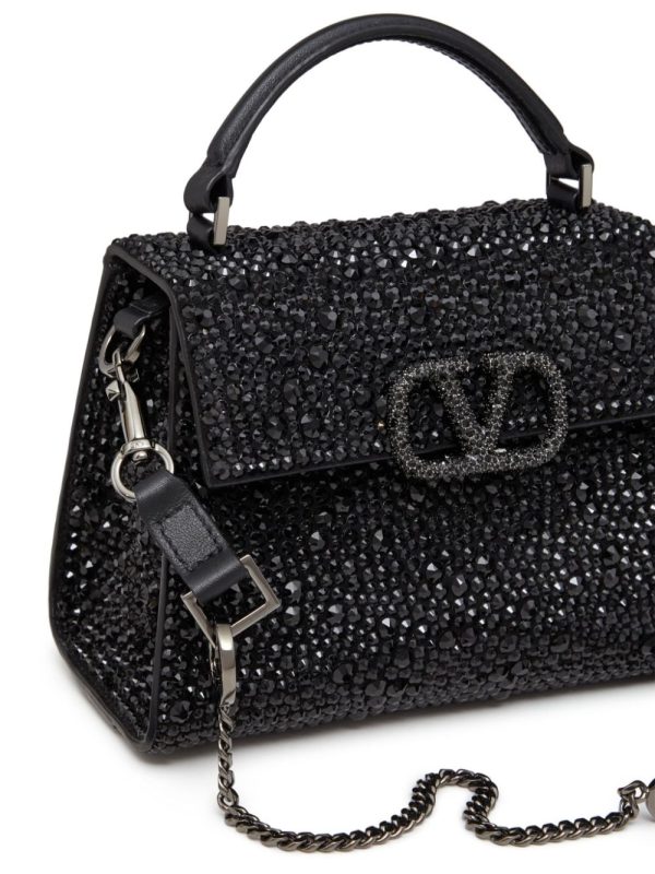Valentino Garavani VSling crystal-embellished leather tote bag - Image 6