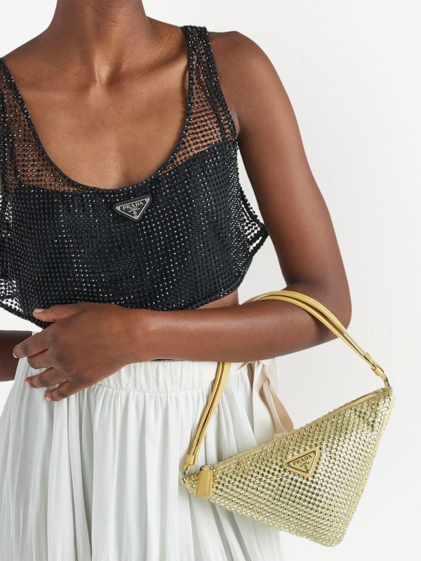 Prada Triangle crystal-embellished mini bag - Image 6
