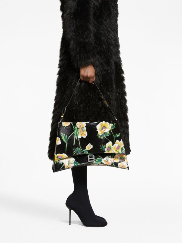 Balenciaga large Crush Sling floral-print shoulder bag - Image 6