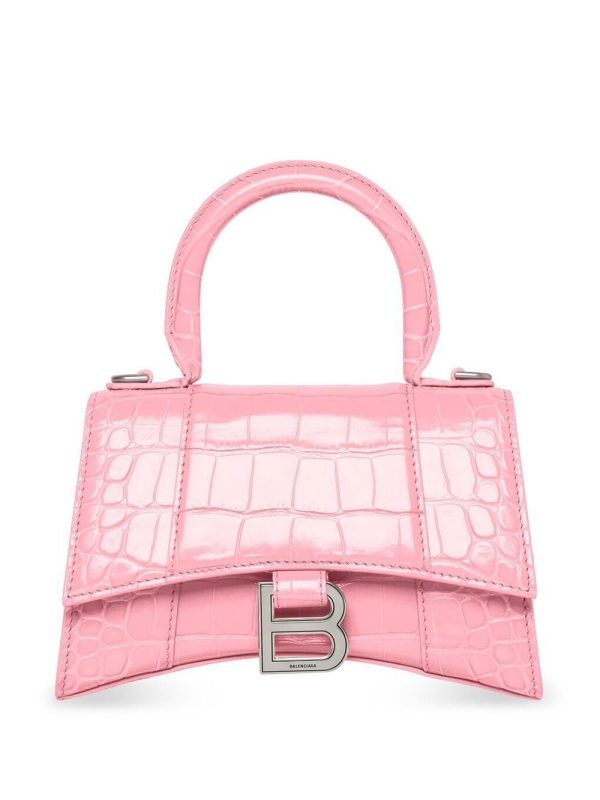 Balenciaga Hourglass crocodile-embossed handbag