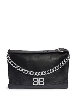 Balenciaga large BB leather flap bag
