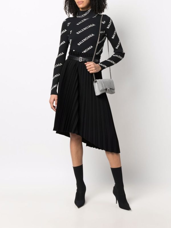 Balenciaga Hourglass crocodile-effect clutch bag - Image 2