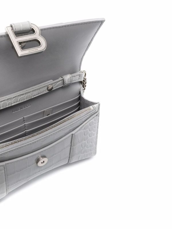 Balenciaga Hourglass crocodile-effect clutch bag - Image 5