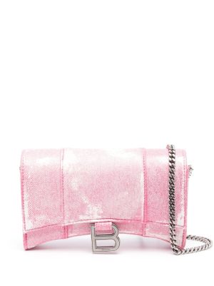 Balenciaga Hourglass denim chain wallet bag