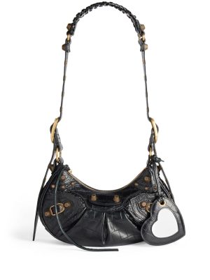 Balenciaga Le Cagole crocodile-embossed shoulder bag