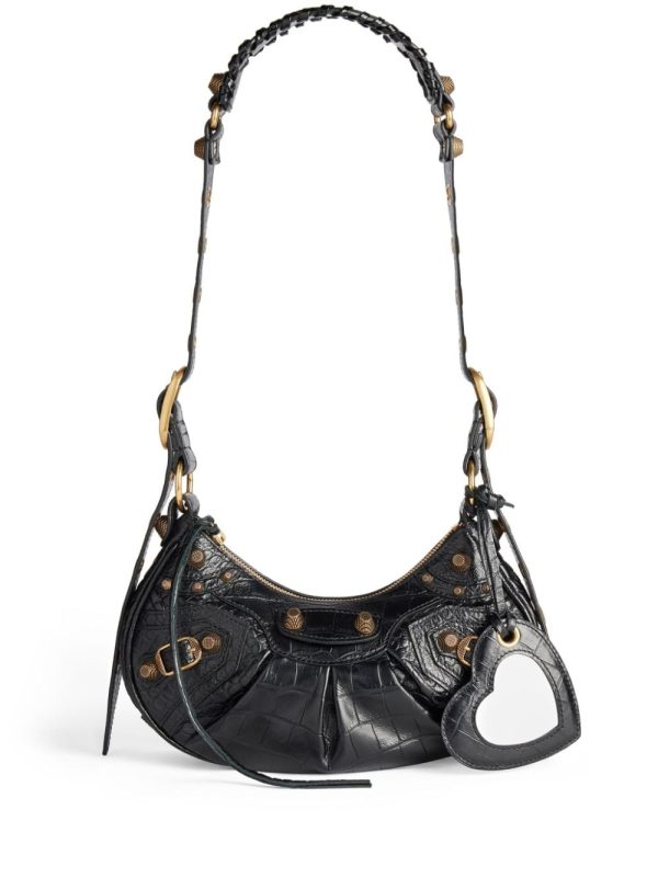 Balenciaga Le Cagole crocodile-embossed shoulder bag
