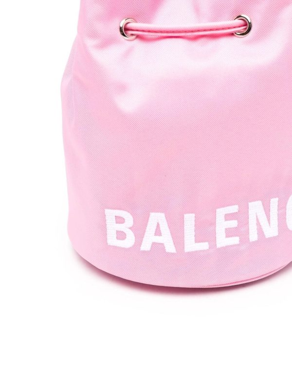 Balenciaga Wheel XS logo-embroidered bucket bag - Image 4