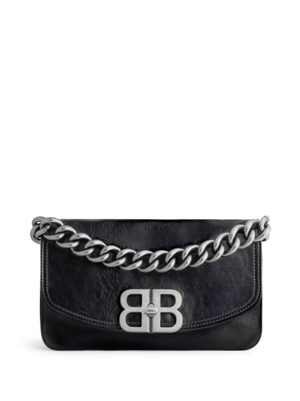 Balenciaga logo-plaque leather shoulder bag - Image 5