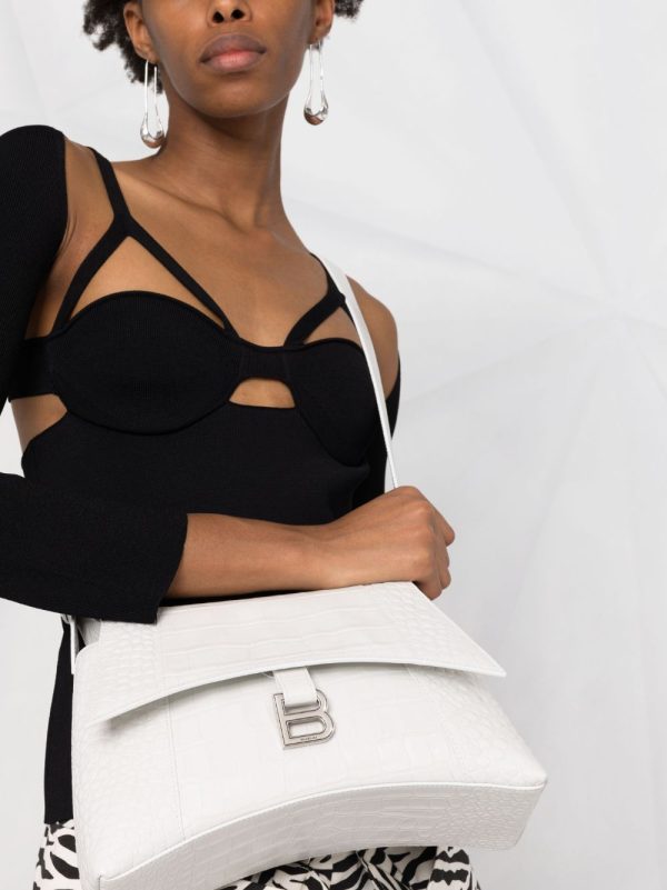 Balenciaga small Hourglass crocodile-effect shoulder bag - Image 3