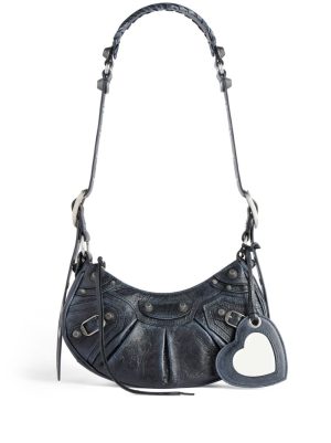 Balenciaga Le Cagole XS cracked leather shoulder bag