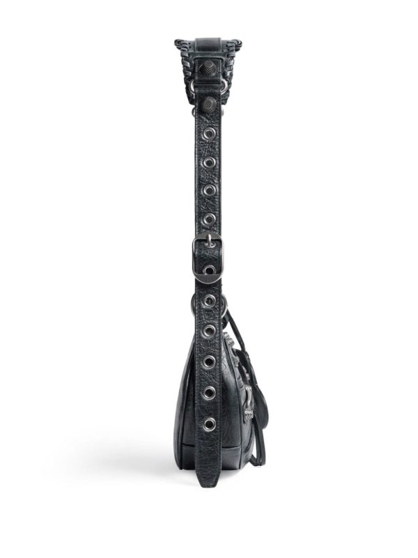 Balenciaga Le Cagole XS cracked leather shoulder bag - Image 3