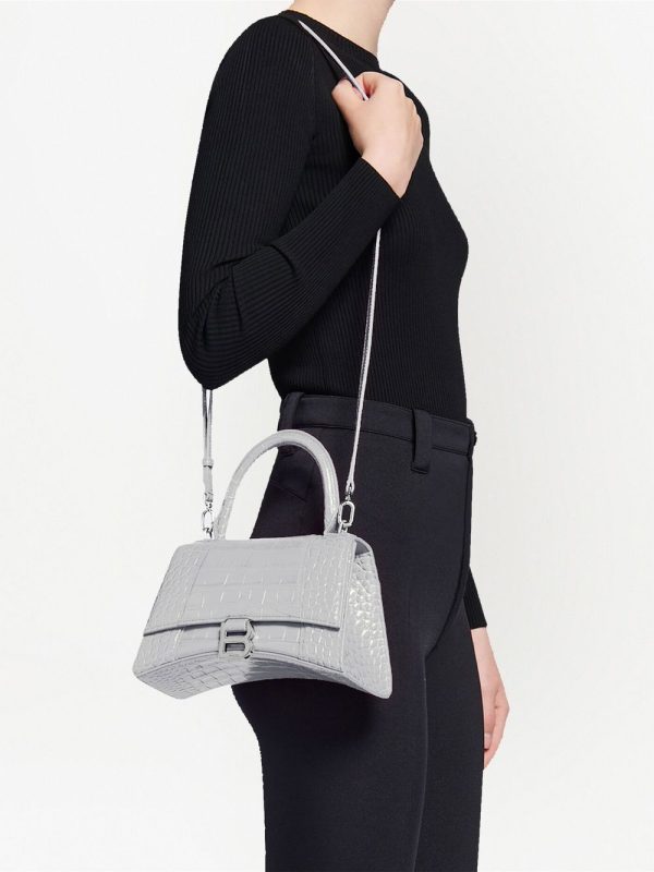 Balenciaga small Hourglass crocodile-effect tote bag - Image 2