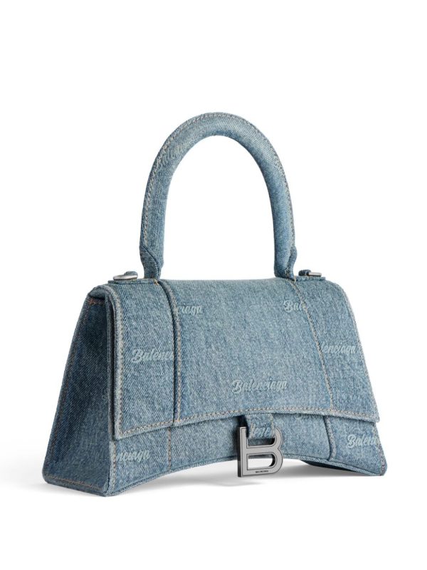 Balenciaga small Hourglass denim top-handle bag - Image 3